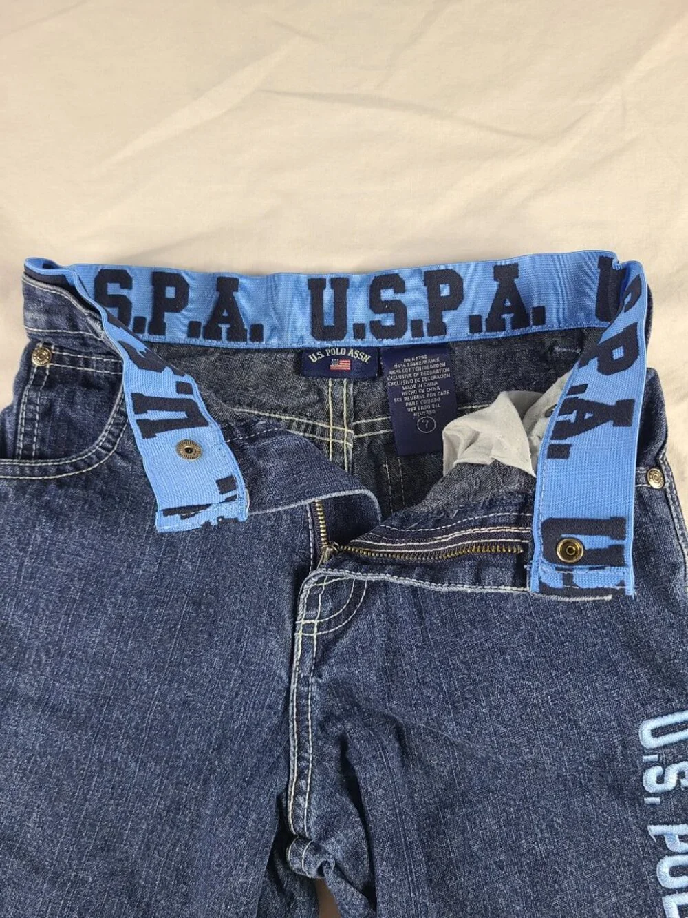 U.S. Polo Assn. Jean Shorts Authentic Quality Cargo Boys 7 Blue